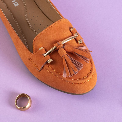 Cilive Orangenmokassins mit orangefarbenen Fransen - Schuhe