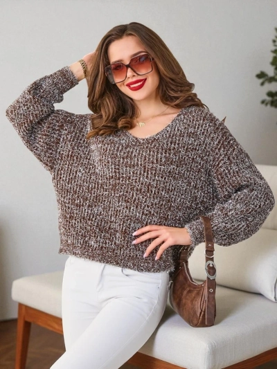Royalfashion Damenpullover mit schimmerndem Faden