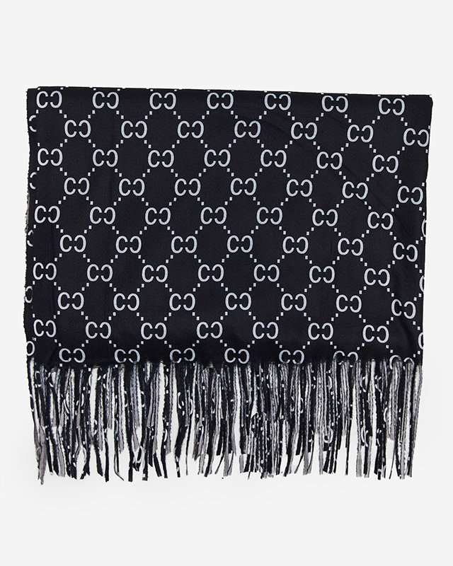 Schwarz-weiß gemusterter Damenschal - Accessoires