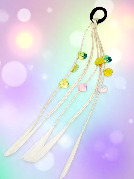 Royalfashion Clip-in-Zöpfe an einem elastischen Band mit Muscheln