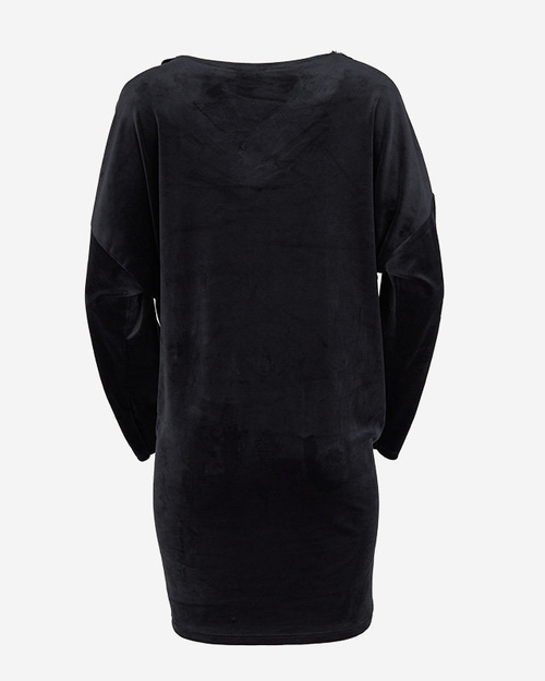 Чорна жіноча туніка з цирконами