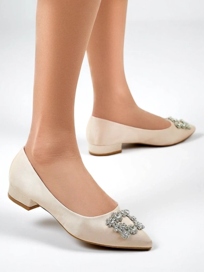 Royalfashion Damen Ballerinas a'la Satin mit dekorativer Schnalle Legant