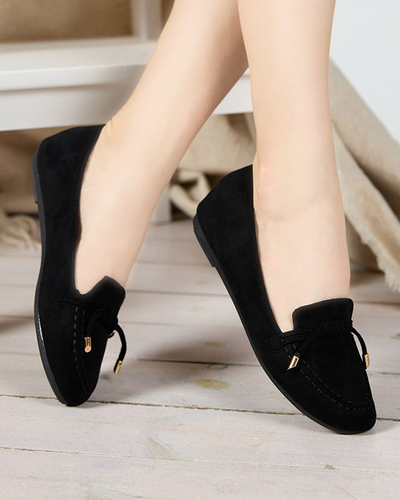 Schwarze Damenmokassins mit Neruki-Schleife - Schuhe