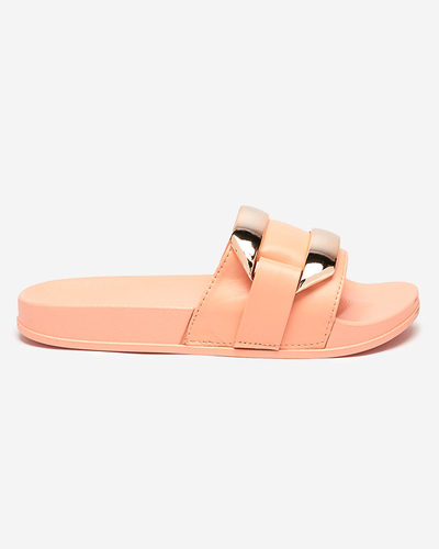 Royalfashion Orange Damen Flip-Flops mit Golddekoration Serina