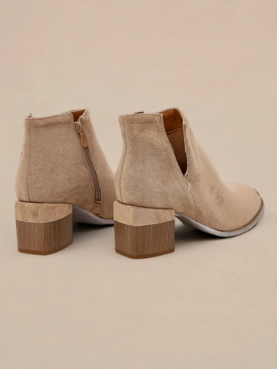 Hellbraune Damenstiefel mit Aussparungen Geransa - Footwear