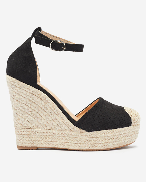 Royalfashion Чорні жіночі босоніжки Meylasi на платформі