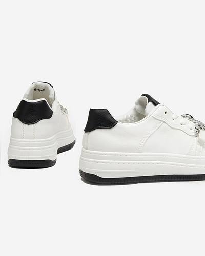 Schwarz-weißer Sportschuh für Damen Sneakers mit Kette Nevito - Schuhe
