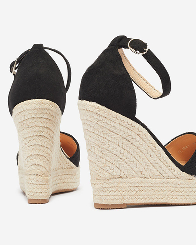 Royalfashion Schwarze Damen Meylasi Plateausandalen