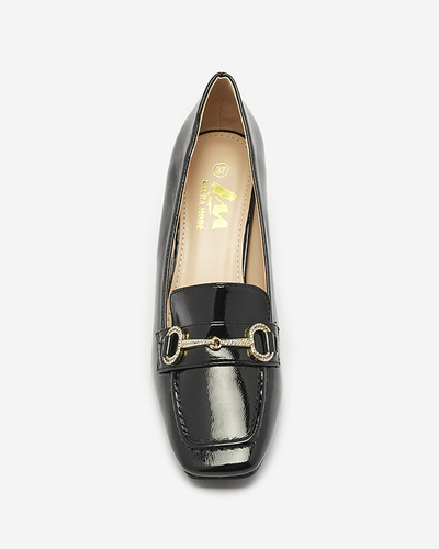 Lackierte Damen-Pumps im Mokassin-Stil in Schwarz Koccol- Footwear
