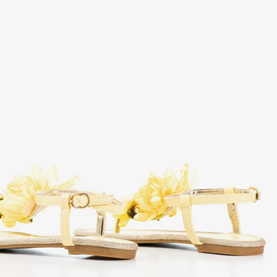 Gelbe Sandalen mit dekorativer Nosta-Blume - Schuhe 1