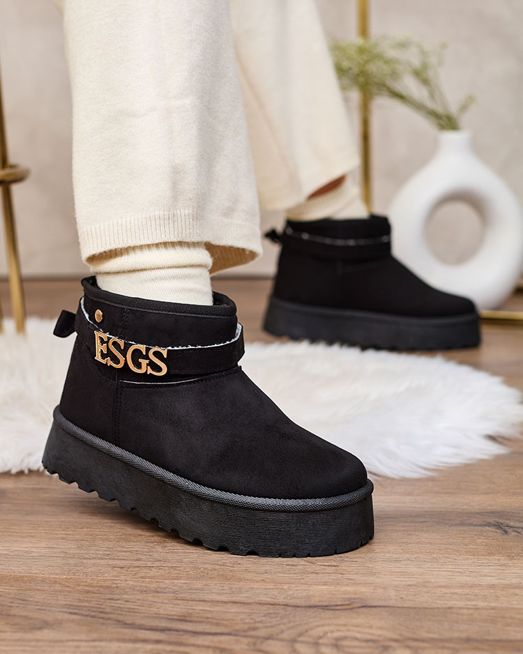 Royalfashion Rosa Damen a'la Schneestiefel mit Esgala-Verzierung