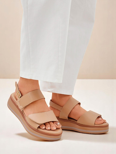 Royalfashion Damensandalen mit dickerer Sohle Tulipp
