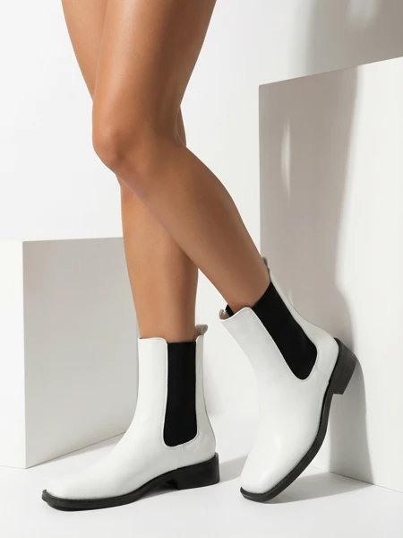 Damenstiefeletten Astra Weiß Leder Elegant für den Herbst