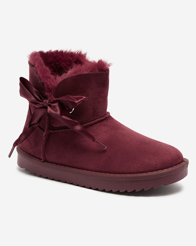 OUTLET Maroon Damen-Schneestiefel mit Schleife Rimms- Footwear