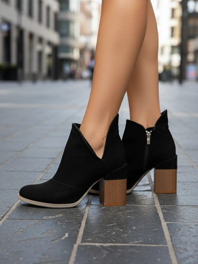 Schwarze Damenstiefel mit Ausschnitten Cintura - Schuhe
