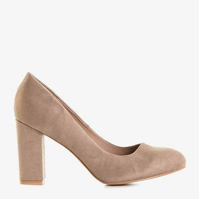Beigefarbene Pumps am Amelle-Pfosten - Schuhe