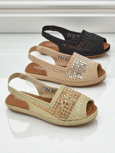Damen-Espadrille-Sandalen mit Strass Belle Sparkle