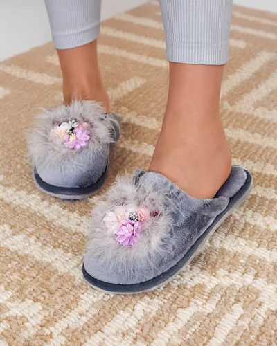 Royalfashion Жіночі теплі капці з квітами Ederra