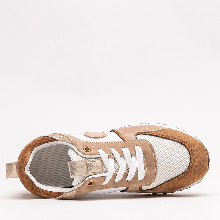 Sportschuhe für Damen in Beige und Braun mit Glitzer Tenetika - Schuhe