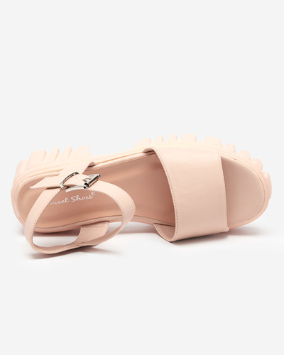 OUTLET Damensandalen in Beige und Rosa mit dickerer Sohle Nerile - Schuhe