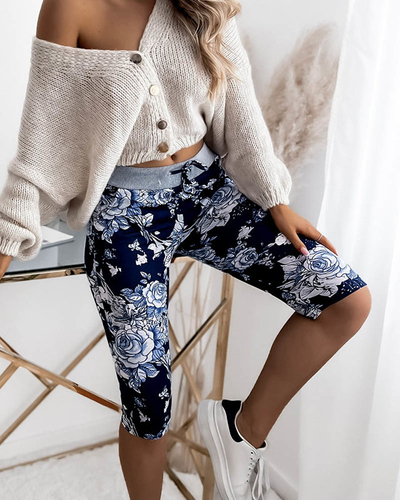 Marineblaue 3/4 Shorts für Damen PLUS SIZE - Kleidung