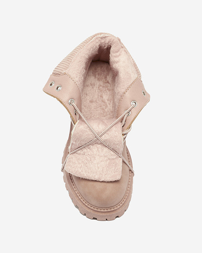 Dunkelrosa isolierte Damen-Trapper-Stiefel Teruna - Footwear