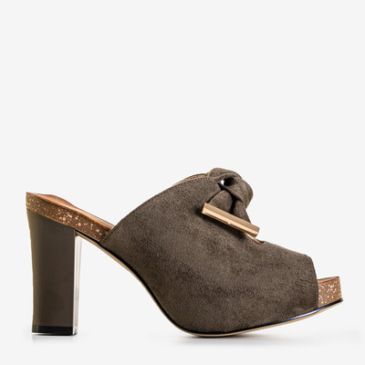 Зелені жіночі босоніжки на підборах Kustai