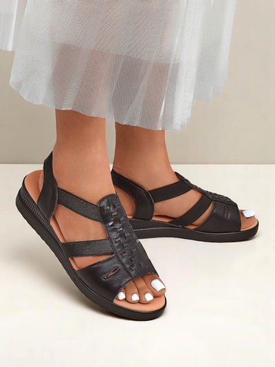 Royalfashion Damensandalen mit niedrigem Keilabsatz Sora