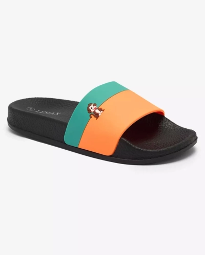 Royalfashion Grün-orange Damen-Gummi-Flip-Flops Lierigs