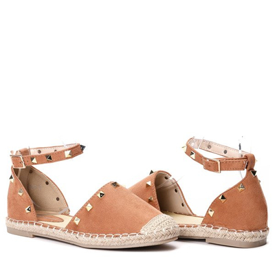 Brązowe, odkryte espadryle - Obuwie