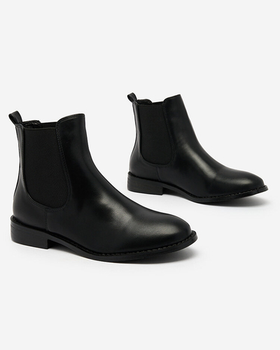 Royalfashion Schwarze Damenstiefel a'la sztyblety mit Verzierungen Ederte