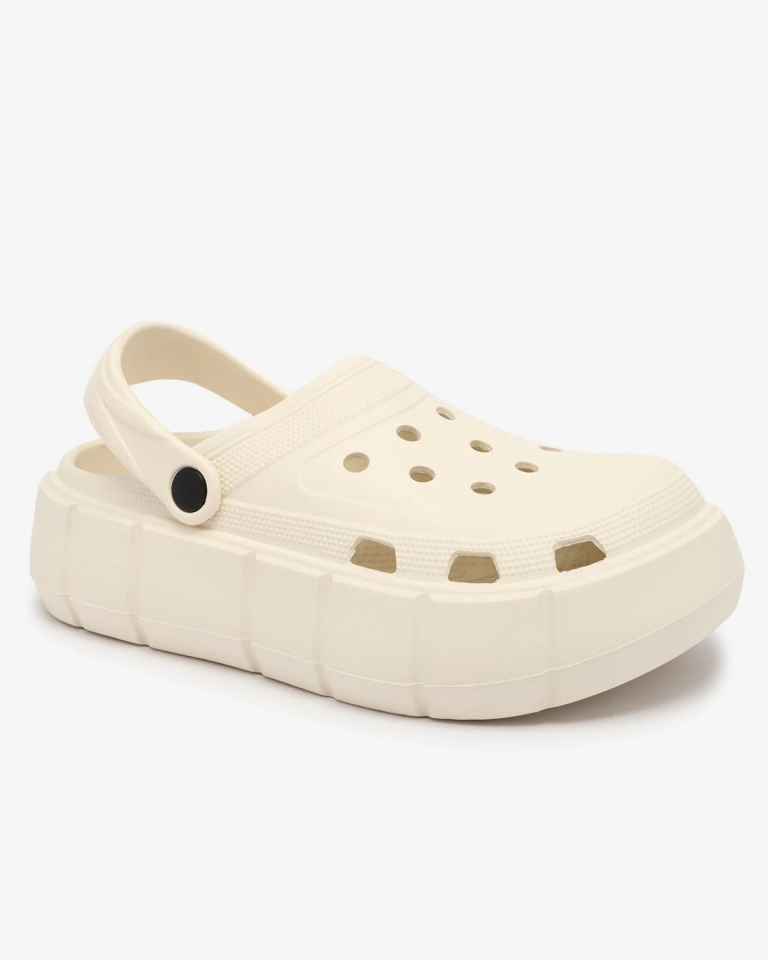 Royalfashion Cremefarbene Damen-Flip-Flops mit durchbrochener Verzierung Mightty