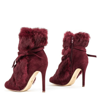 Бордові напівчоботи з хутром Pelage - Взуття