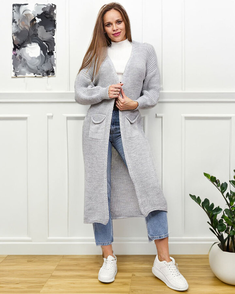 Royalfashion Сірий жіночий светр-покривало