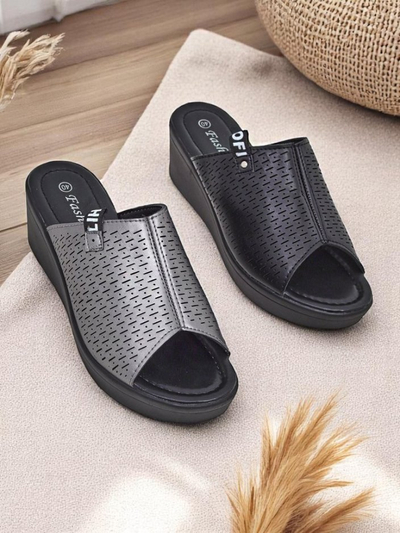 Royalfashion Damen Pantoletten mit Keilabsatz Luna Wedge