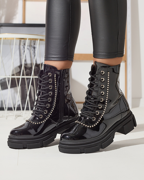 Чорні жіночі лаковані черевики Dexoci - Взуття