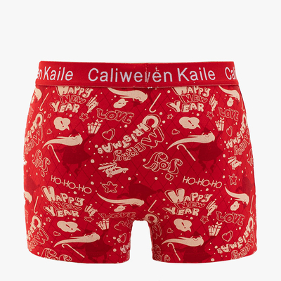 Rote Weihnachts-Boxershorts für Herren - Unterwäsche