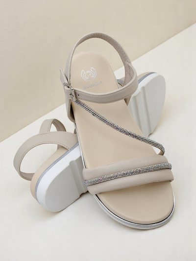 Royalfashion Damen Keilsandalen mit Strass Magnol