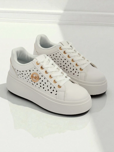 Aurelia Bianca – Weiße Plateausneakers Royalfashion Ecru