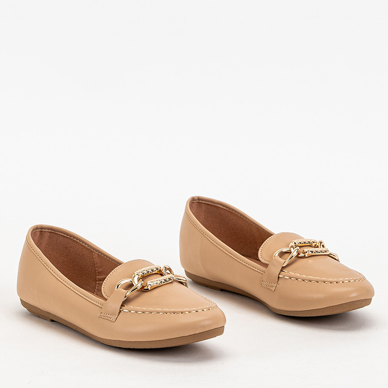 Beige Damen Eco-Leder Loafer Zolli-Schuhe
