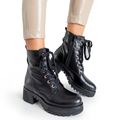 Schwarze Öko-Lederarbeiterinnen Minna - Footwear