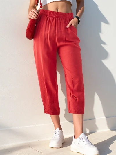 Royalfashion Gerade Damenhose aus Stoff 7/8