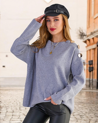 Royalfashion Dünner Damenpullover mit Schulterverzierungen