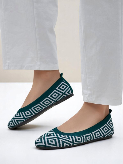 Royalfashion Ballerinas aus Stoff für Damen mit geometrischem Print Metric