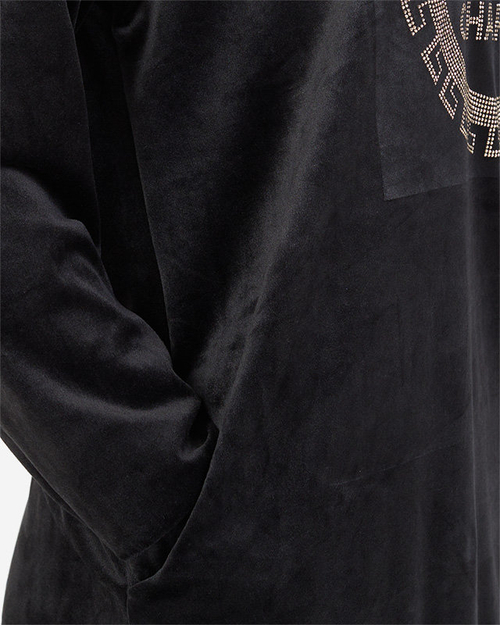 Довга чорна жіноча туніка з цирконами