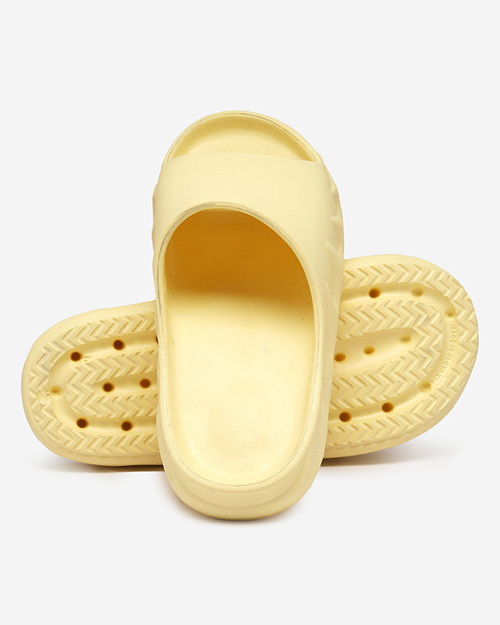 Пастельні жовті жіночі шльопанці Derika