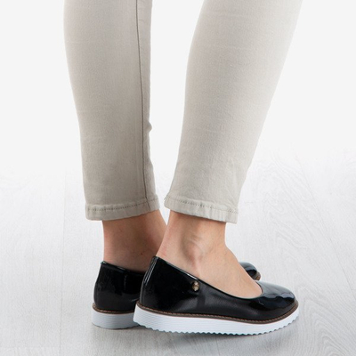Schwarz und rot lackierte Damenballerinas Mersbels - Footwear