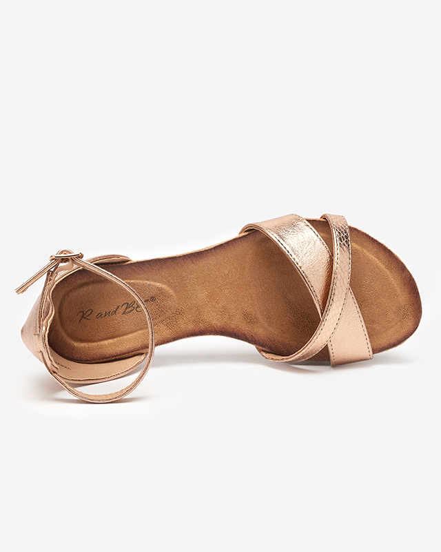 Gold Flache Damensandale Ruddi- Footwear