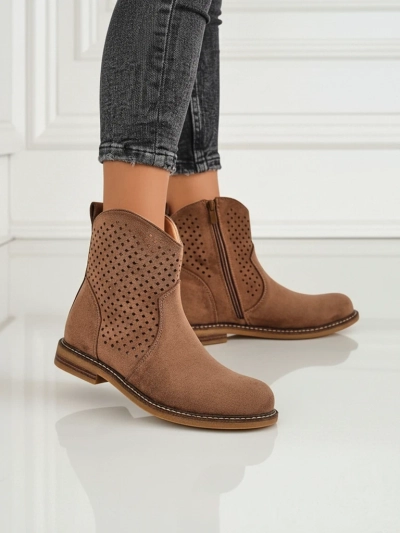 Royalfashion Damen Stiefeletten mit Ajourmuster Toffas