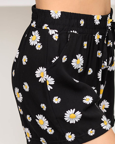 Black Daisy Shorts - Kleidung